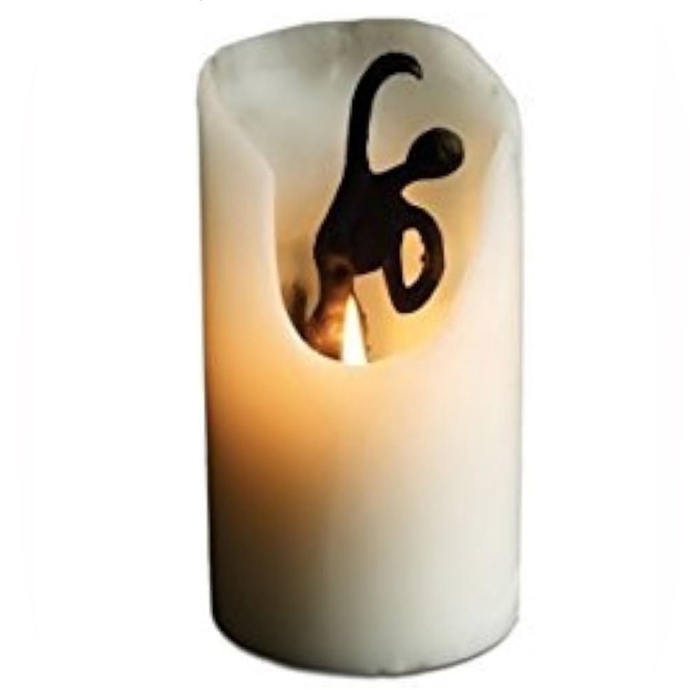 Design Ideas Spirit Candle Hidden Dance Sculpture 6β White Pillar Candle - New